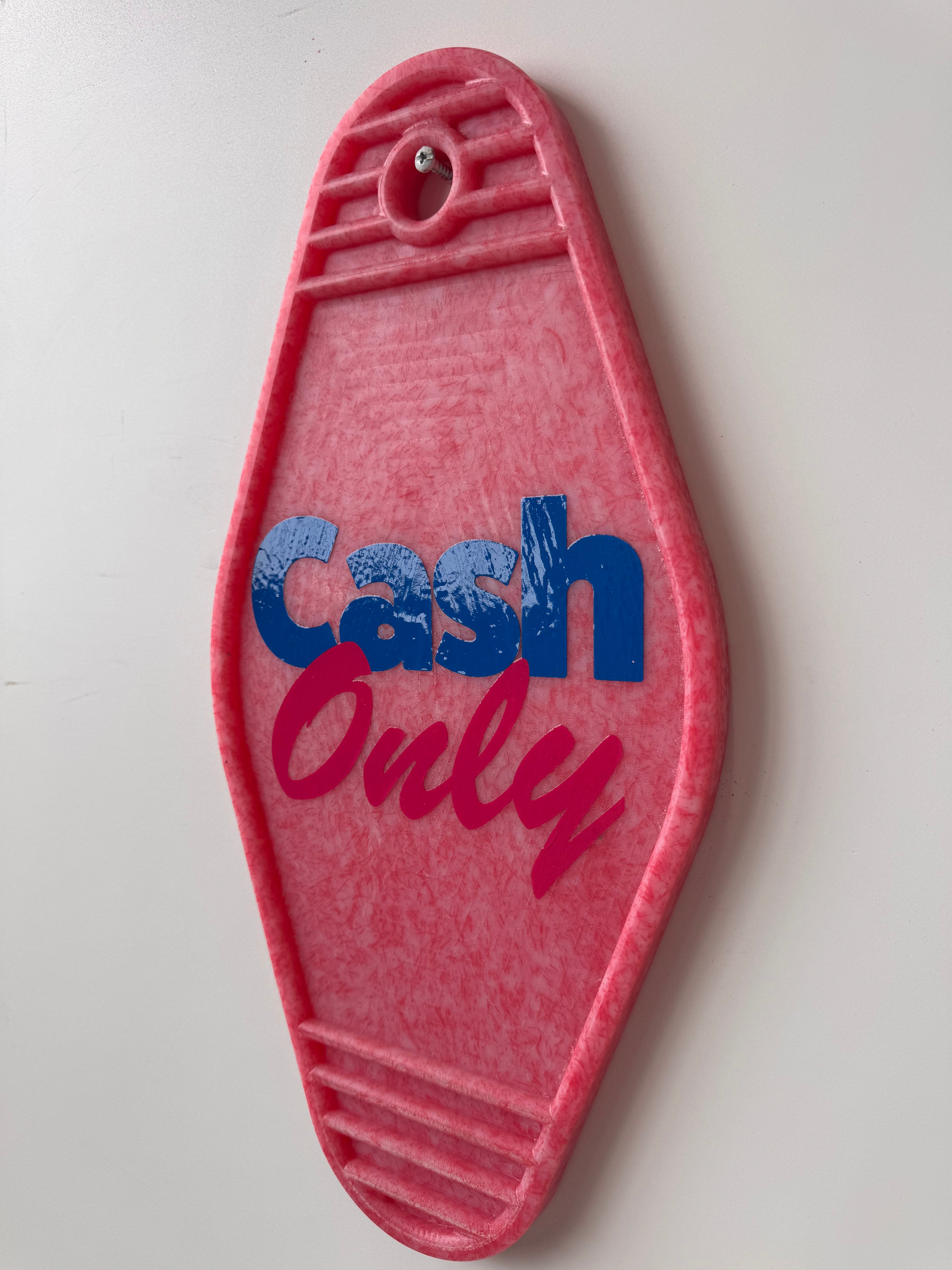 "Cash Only" Oversized Key Tag