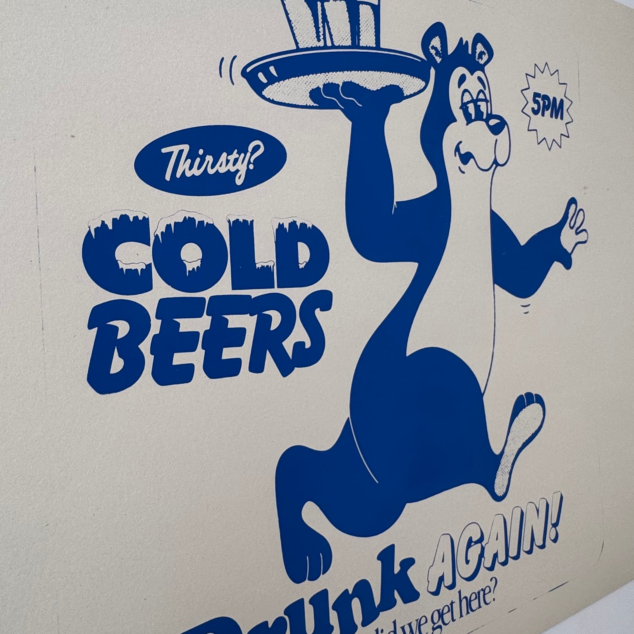 "Drunk Again" Screen Print Artist Proof (Royal Blue)